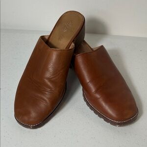 Madewell Brown Leather Mules
